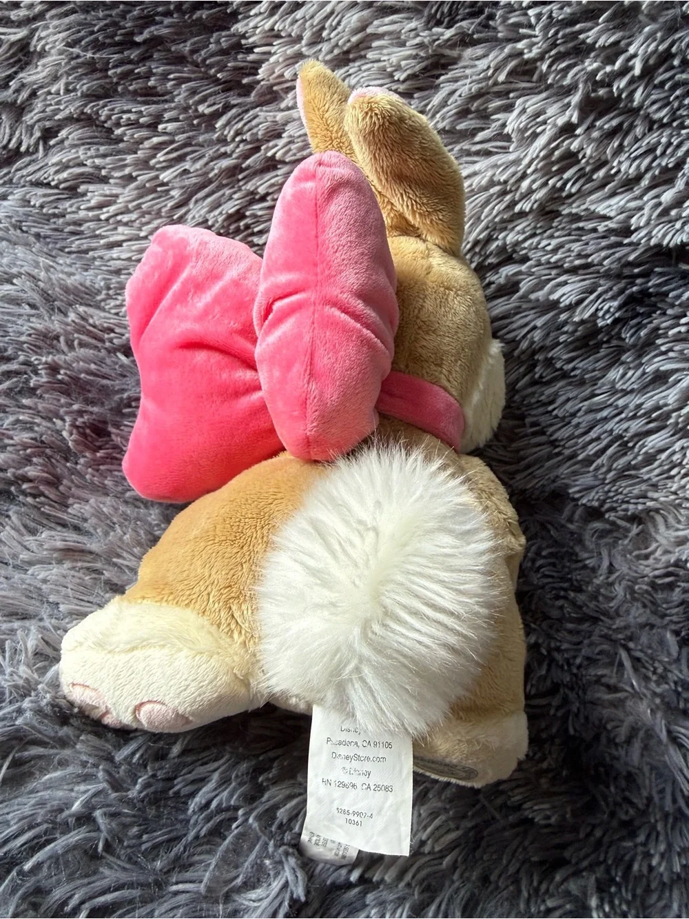 Plush Small Pet Bunny Toy - Cream and Pink